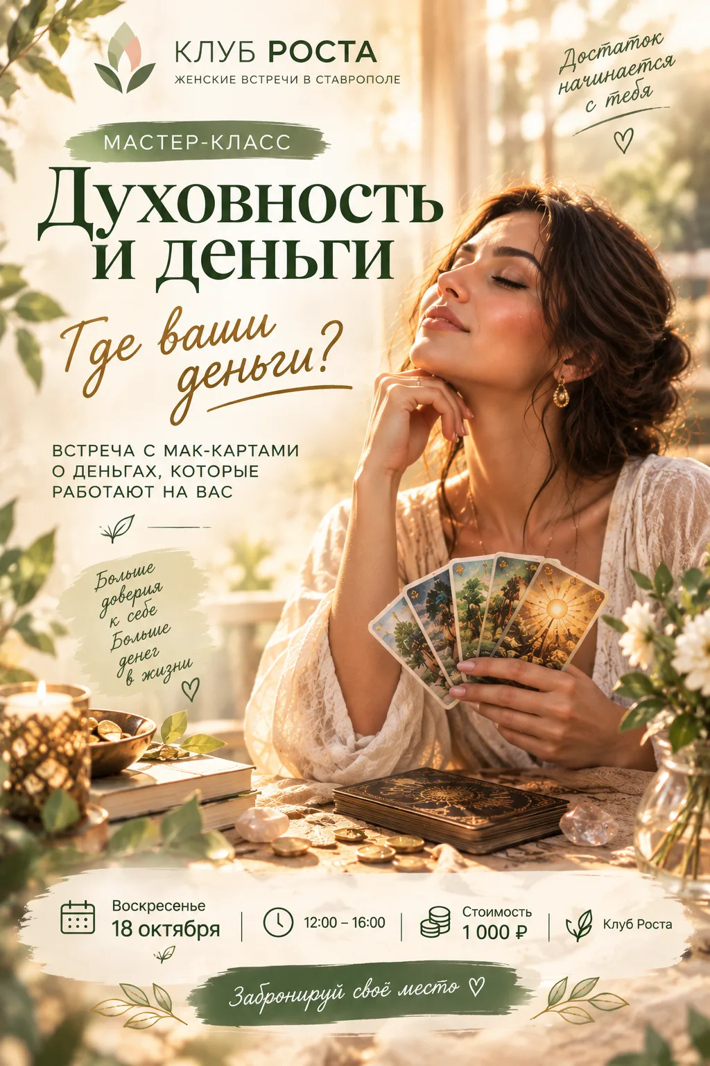 ✨ ПРИГЛАШАЕМ НА ТРАНСФОРМАЦИОННЫЙ МАСТЕР-КЛАСС С МАК-КАРТАМИ на тему: