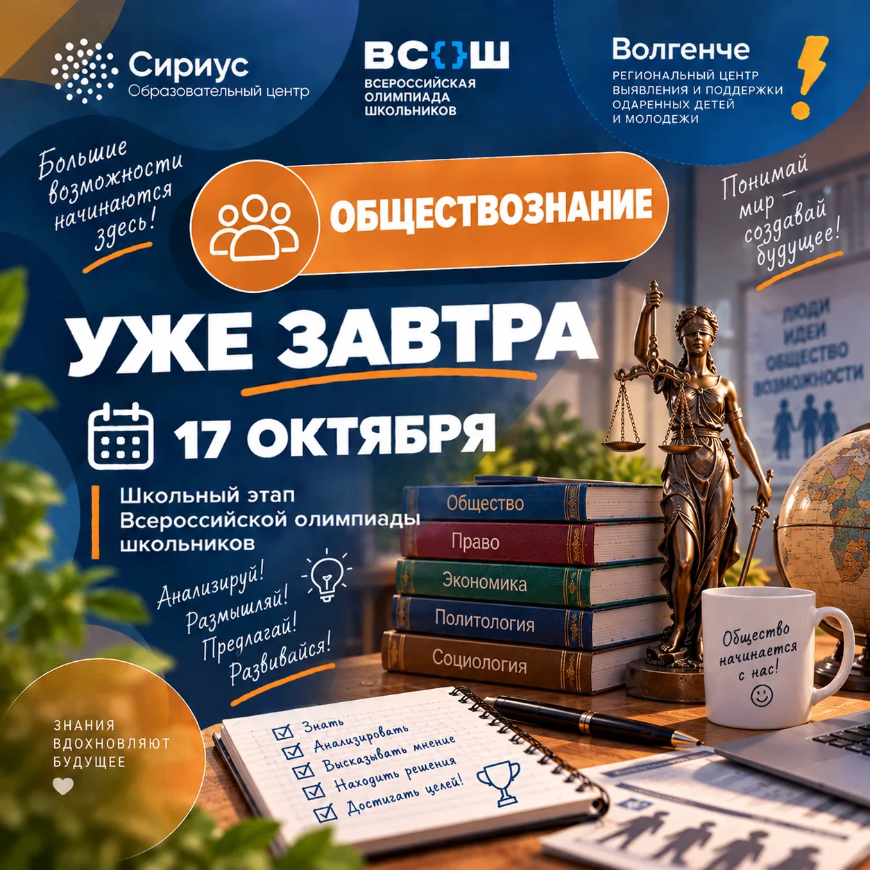 👥 Уже завтра — ВсОШ по обществознанию!