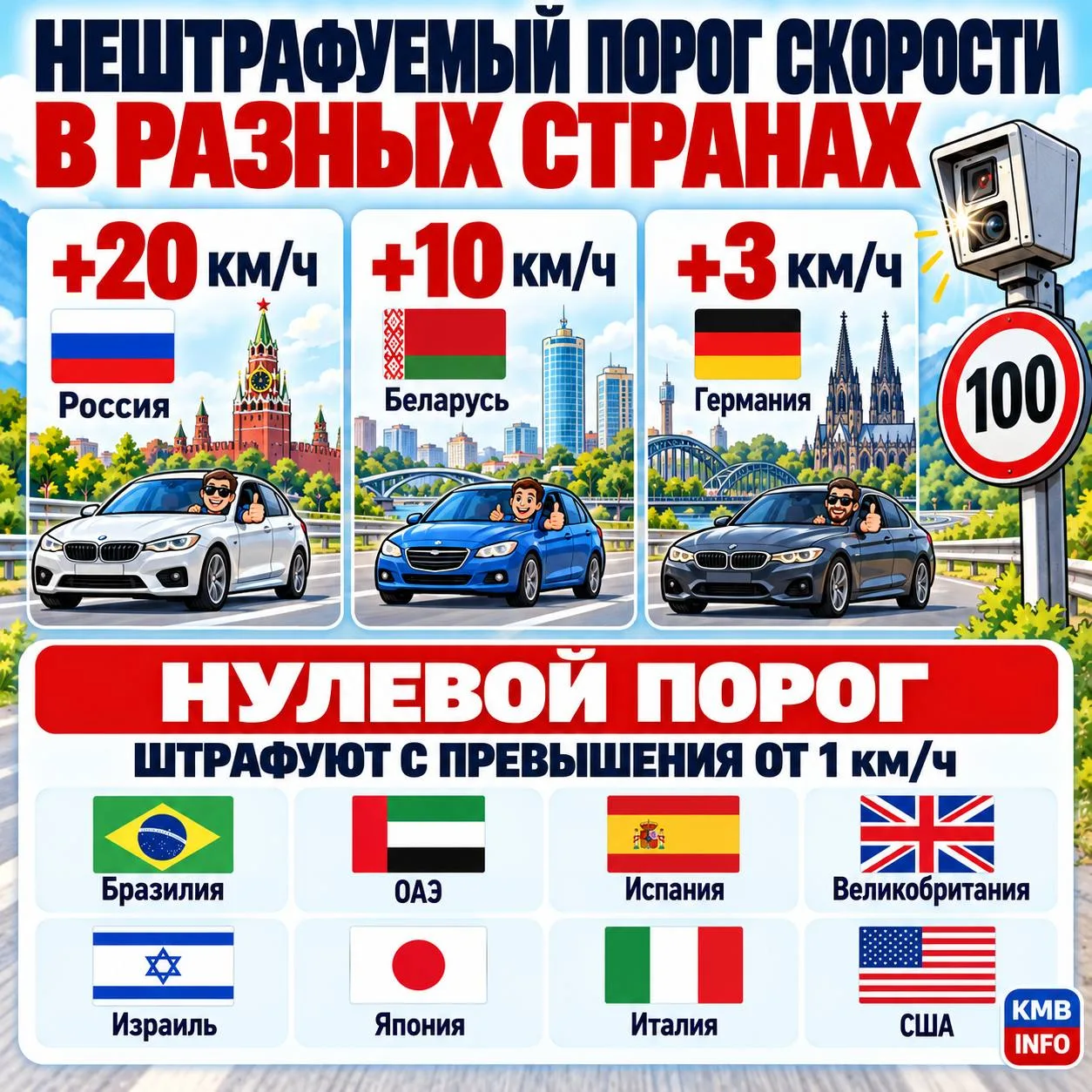 В России предложили штрафовать за превышение скорости на 5 км/ч