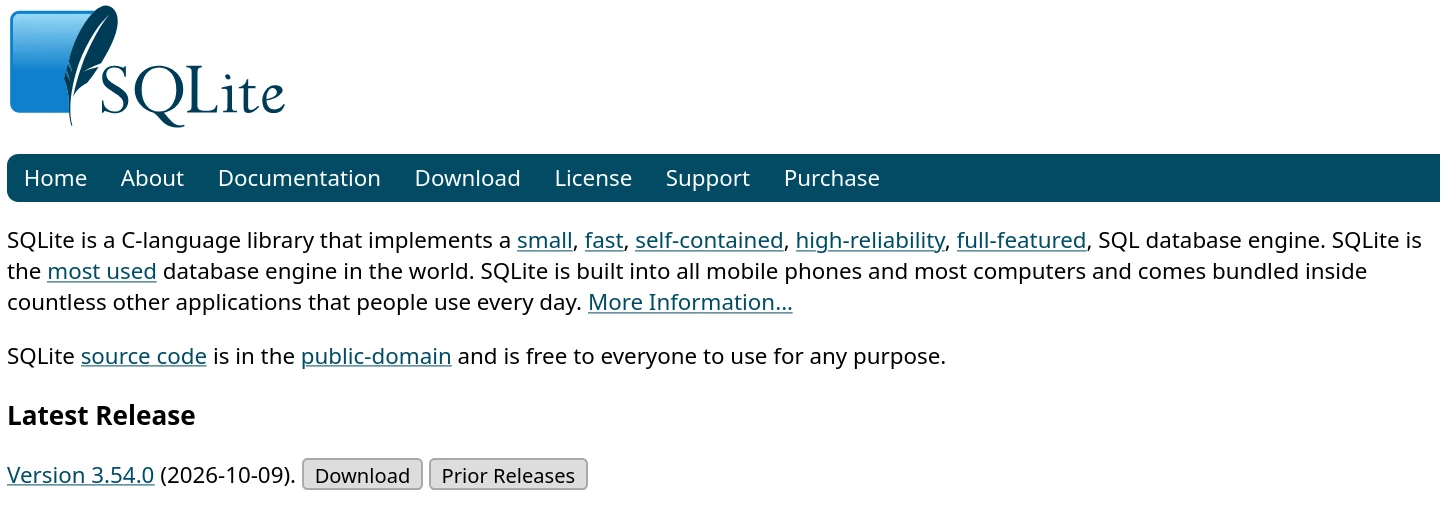 Вышла СУБД SQLite 3.54