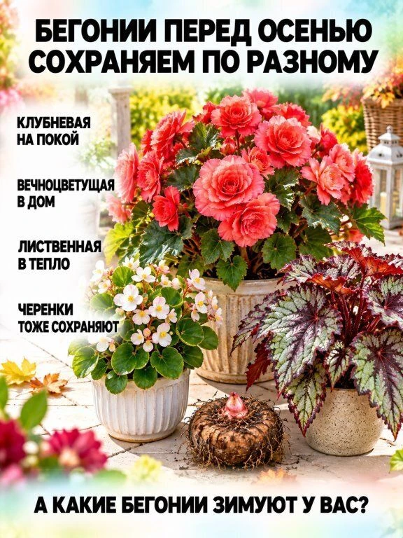Бегонию на зиму. Сохраняем по-разному.