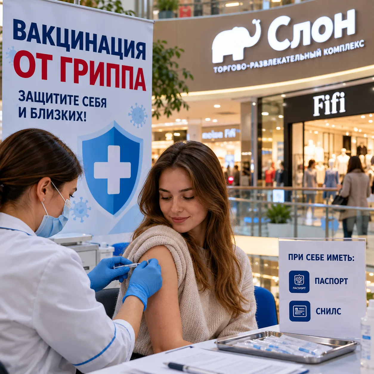 💉 В Миассе можно бесплатно привиться от гриппа прямо в торговом центре