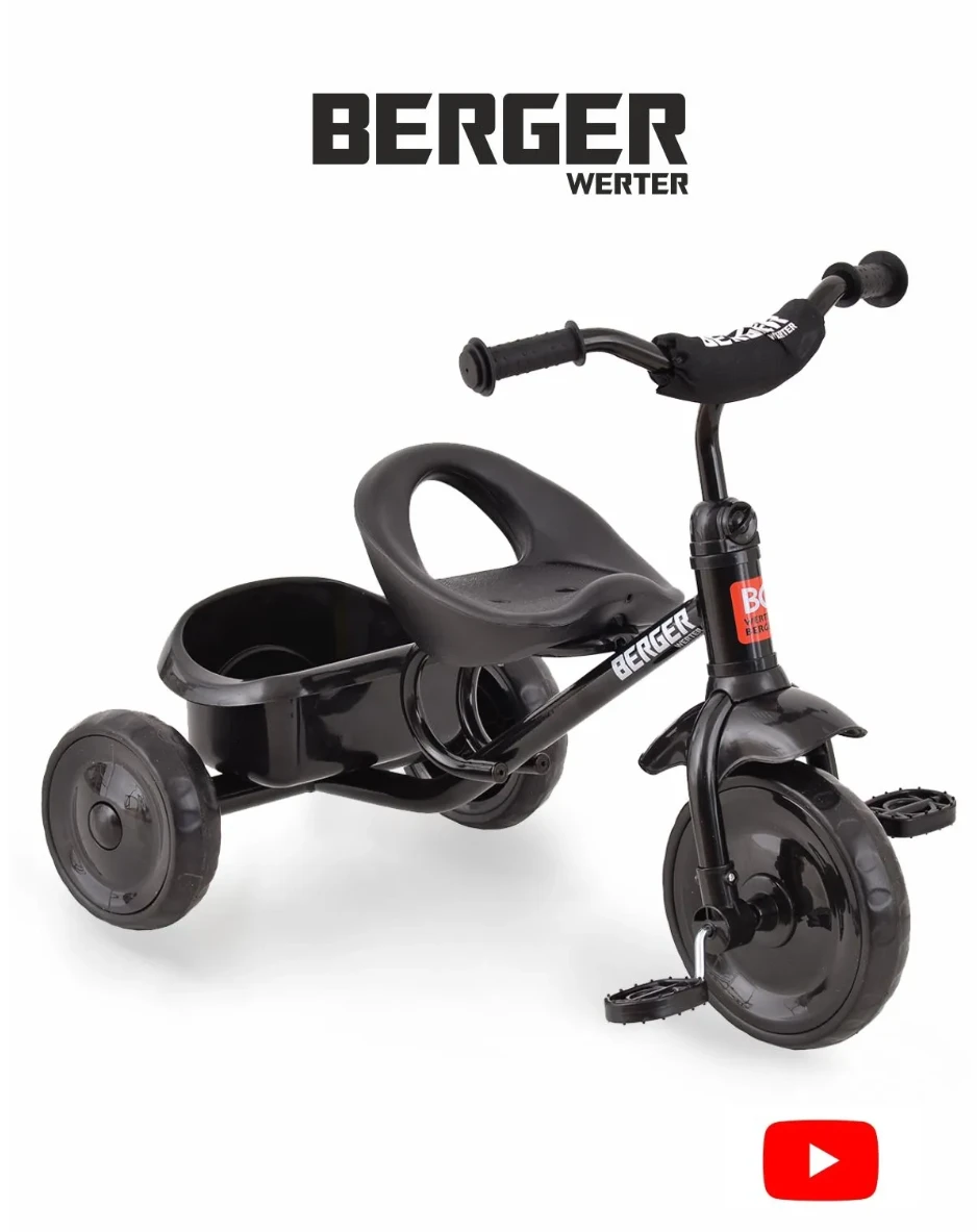Велосипед детский без ручки TRIKE WERTER BERGER трехколесный черный - 1505р.