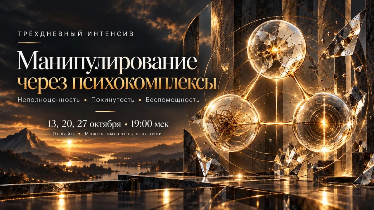 13 октября стартует трёхдневный интенсив «Манипулирование через психокомплексы»