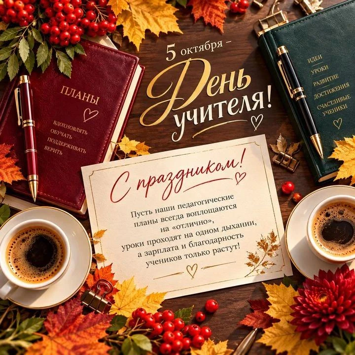 🎉 С Днём учителя! 🎉Сегодня мы чествуем тех, кто ежедневно вкладывает душу в будущее н...
