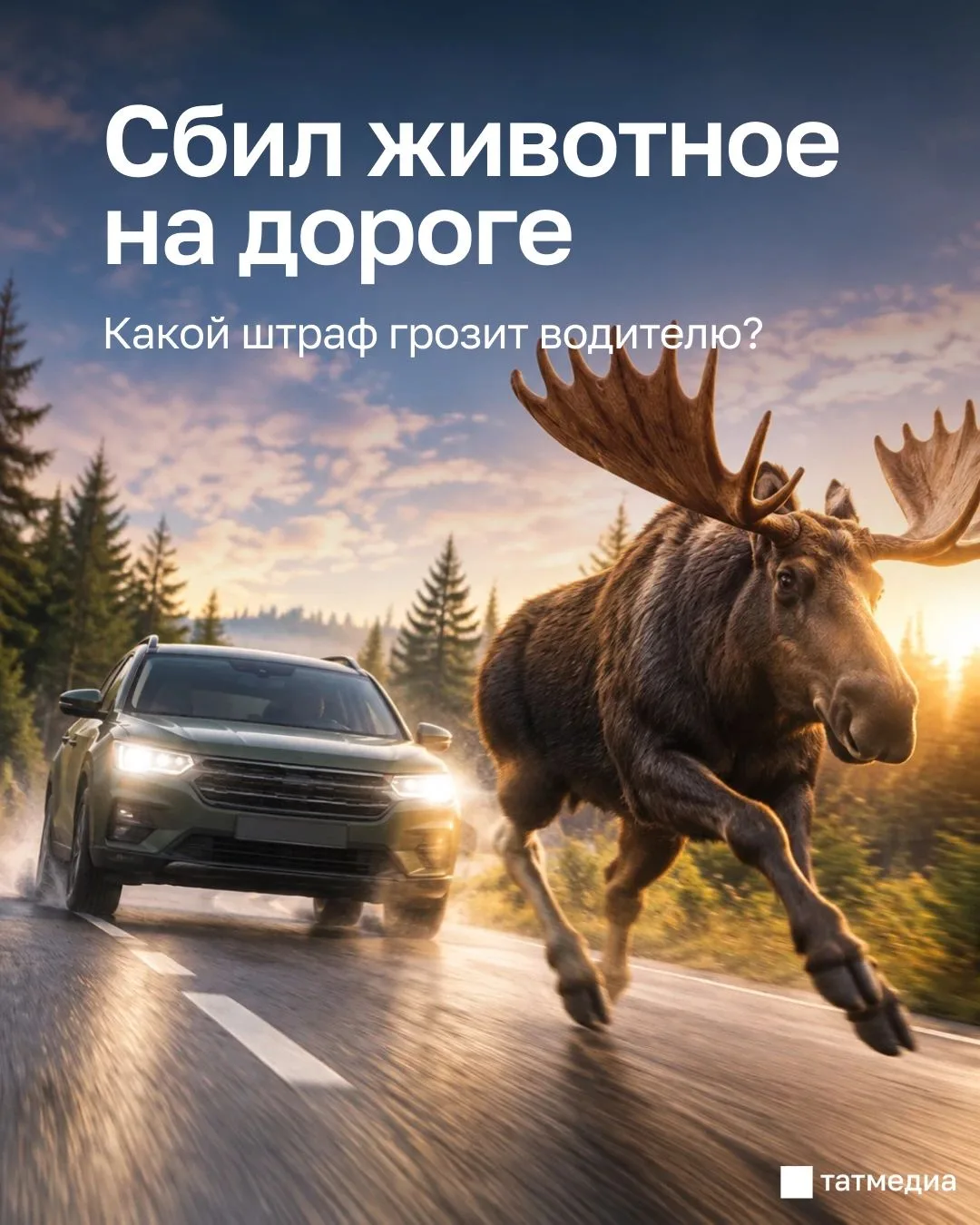 🦌🚗 Олень выбежал на дорогу в Казани и погиб под колесами авто: сколько придется запла...