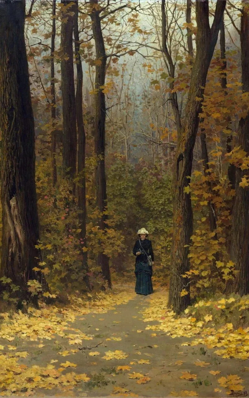 «Женщина, идущая по лесной тропинке», 1883.