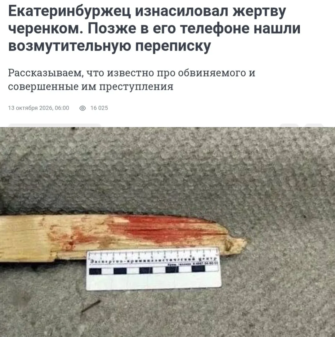 Мужчина, до смерти изнасиловавший женщину черенком от лопаты в Екатеринбурге, оказался ...