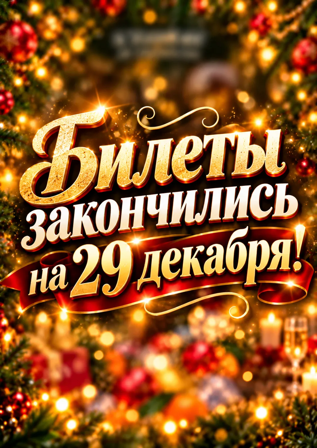 Все билеты на новогодний вечер «Бриллиантовая рука меняет всё!» проданы!