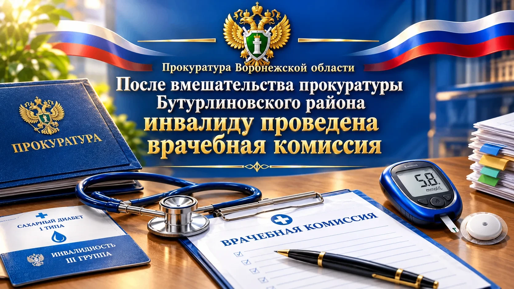⚖️ Прокуратура добилась врачебной комиссии для инвалида в Бутурлиновском районе