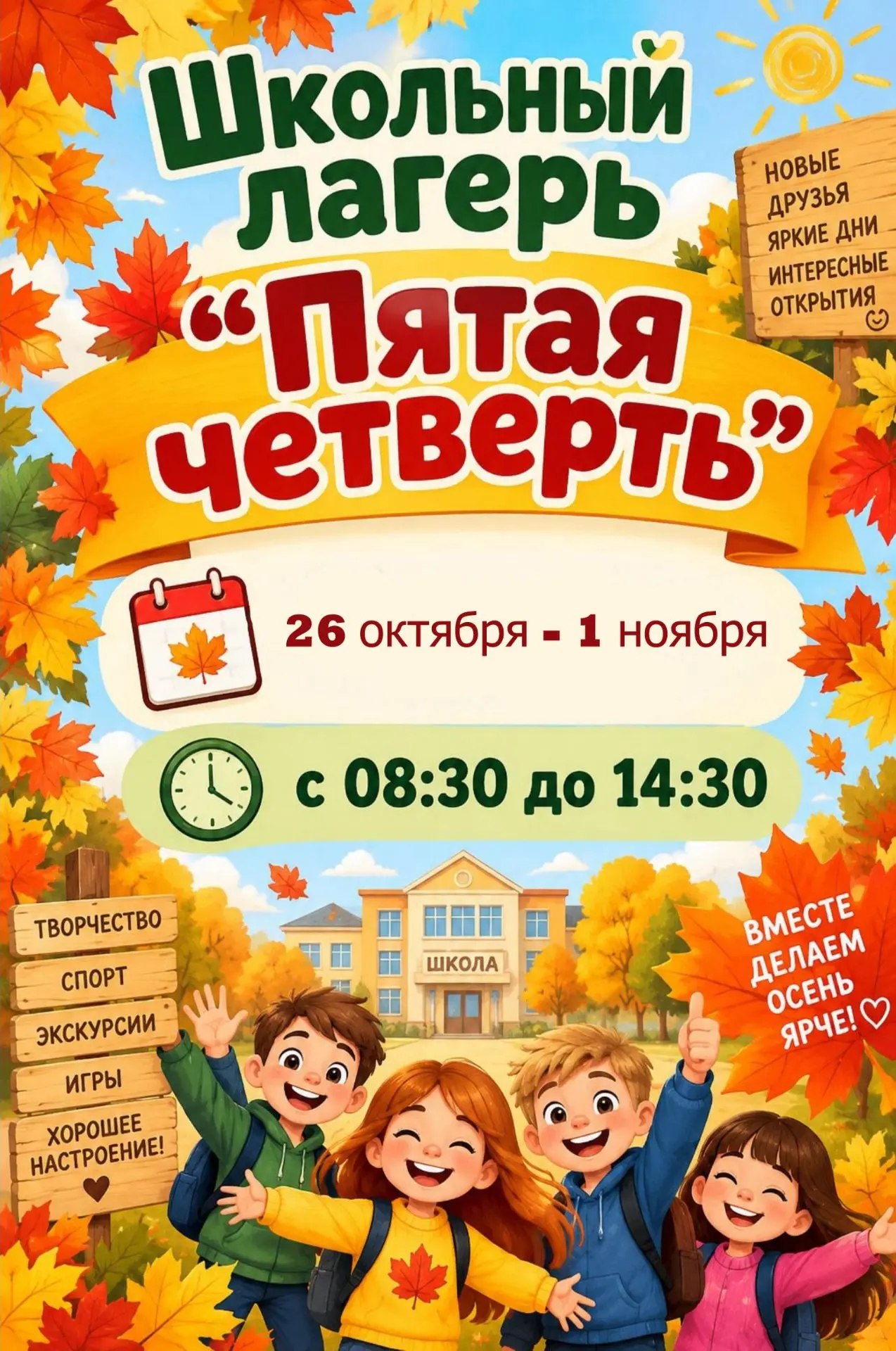 🍂осенний школьный лагерь «Пятая четверть» 🍁