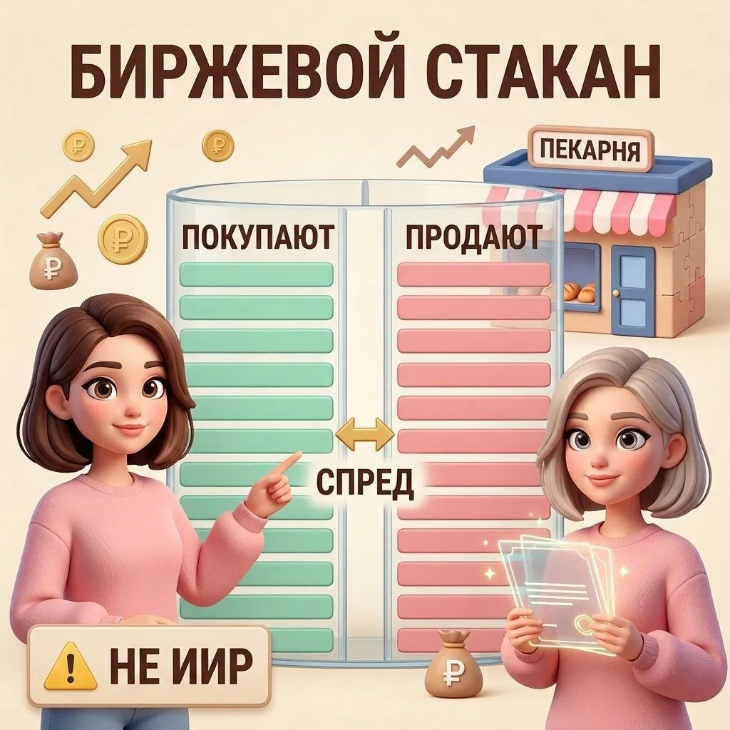 🥛 Биржевой стакан и спред
