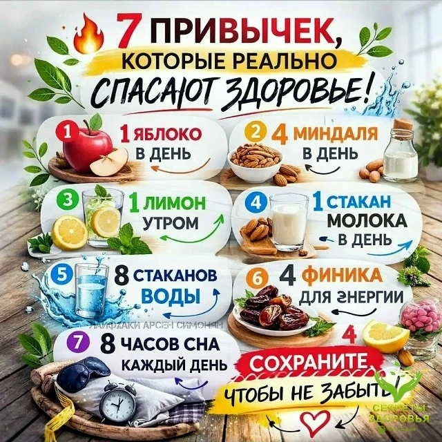 👌Иногда здоровье зависит не от дорогих лекарств, а от простых ежедневных привычек.