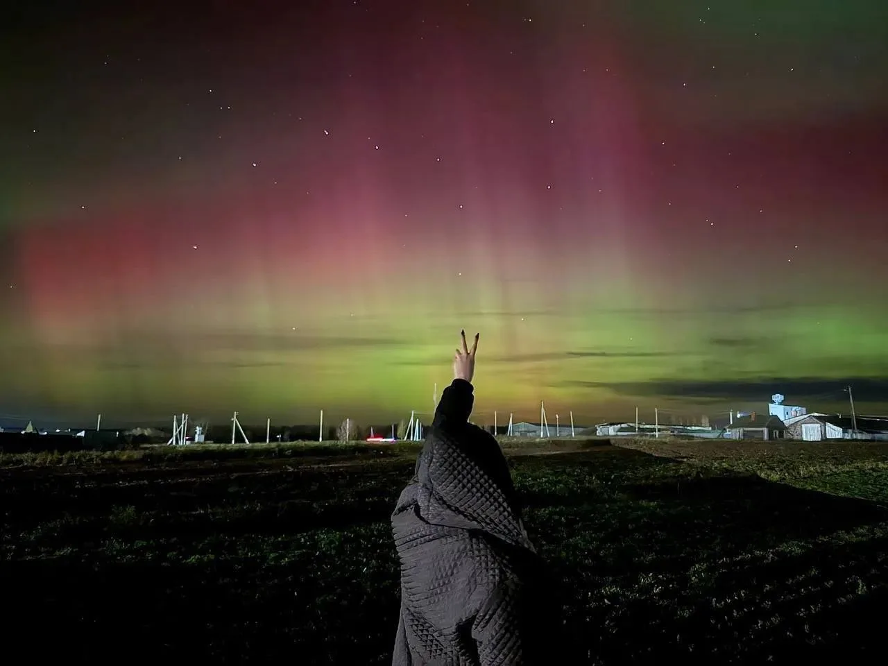 🌌 В Арском районе сегодня можно было наблюдать северное сияние