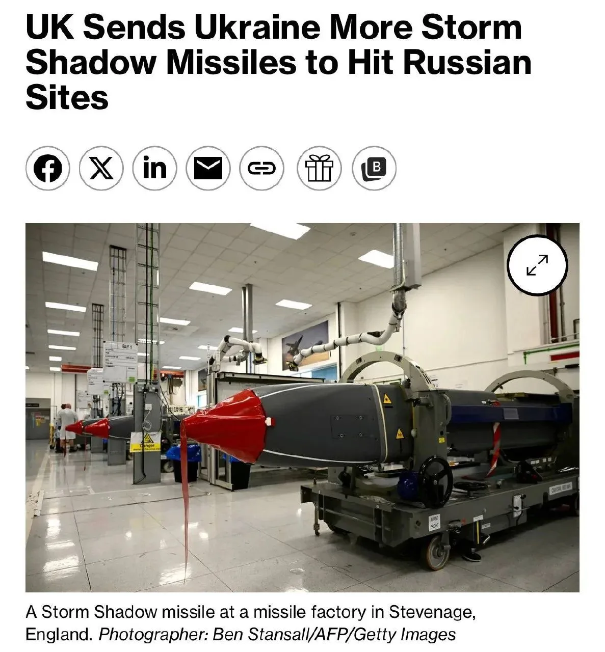 Великобритания готовит для Украины новую партию крылатых ракет Storm Shadow, сообщает B...