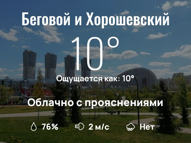 Что с погодой в Беговом и Хорошевском?