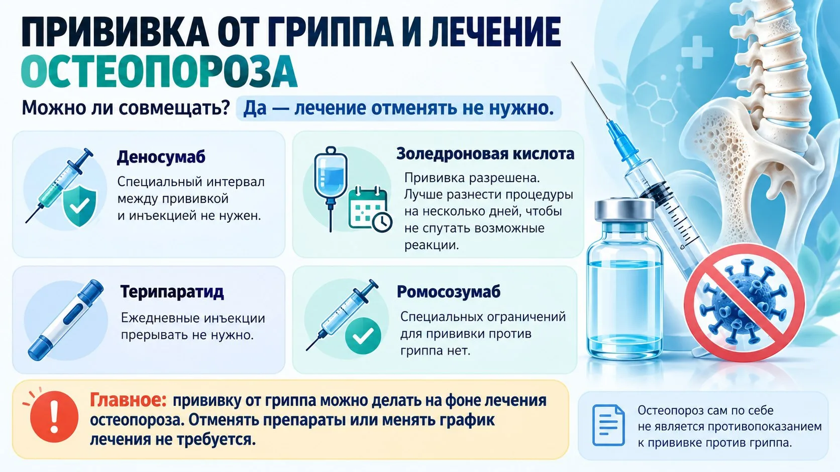 ПРОЛИА, АКЛАСТА И ПРИВИВКА ОТ ГРИППА: МОЖНО ЛИ СОВМЕЩАТЬ?