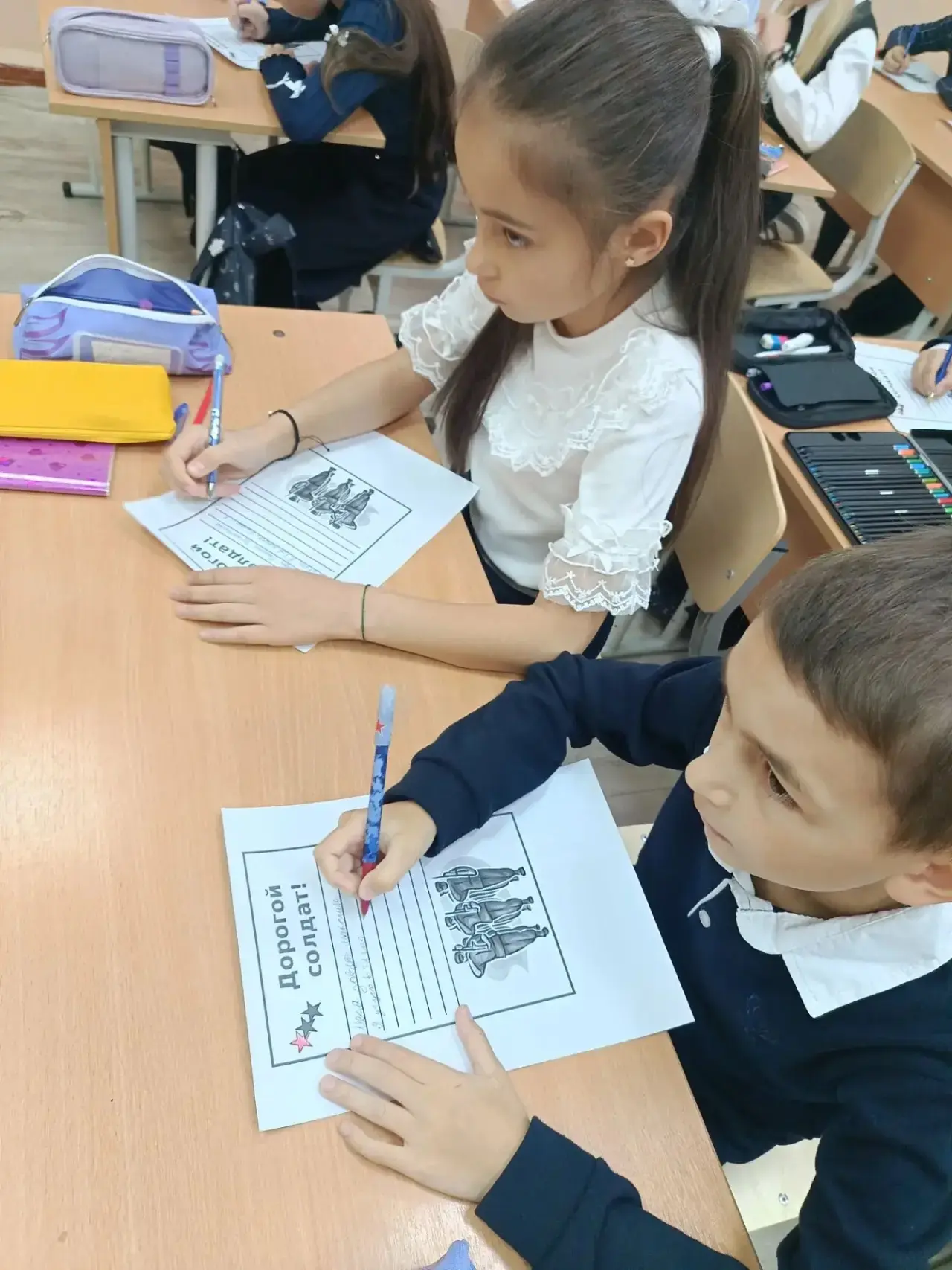✉️ 3 «А» класс принял участие в акции «Напиши письмо солдату».