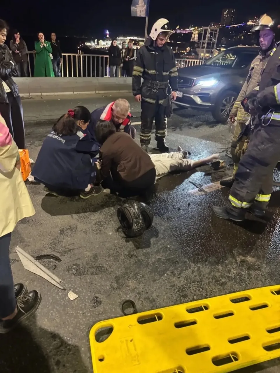 Видео с места смертельной аварии на Канавинском мосту