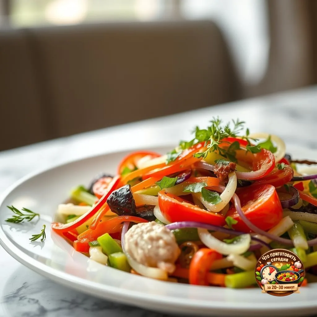 🍽️ Салат с ароматными травами и свежими овощами