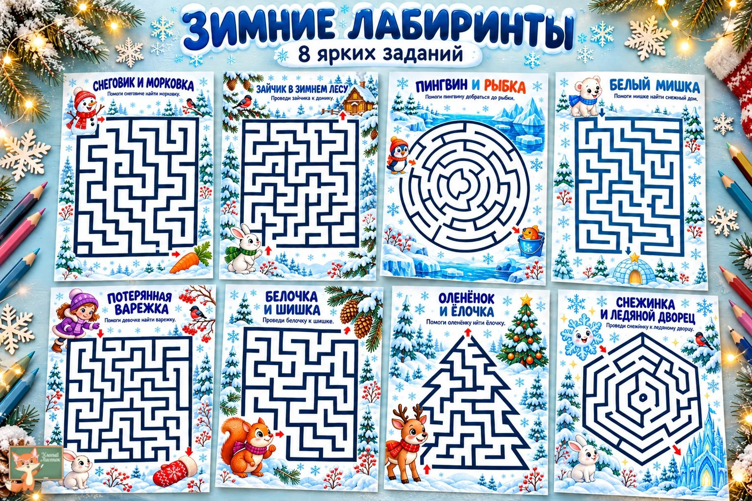 Зимние лабиринты от  https://max.ru/lisenok_umka