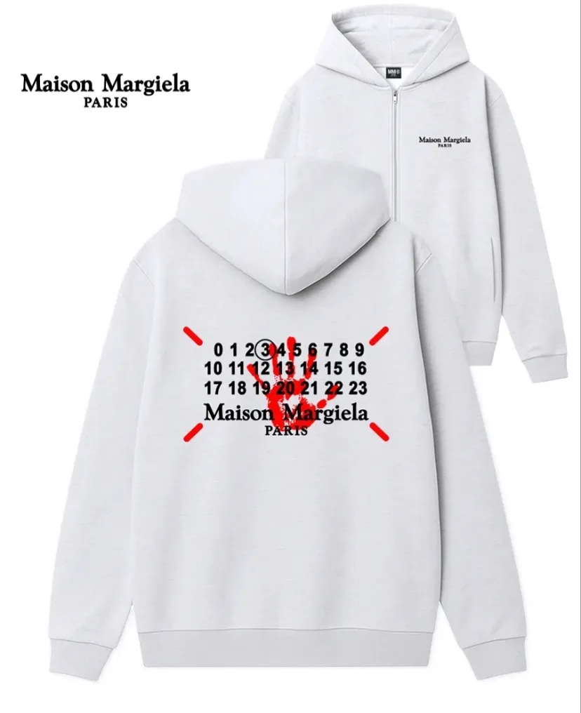 😍 Зип худи оверсайз maison margiela с капюшоном принтом y2k