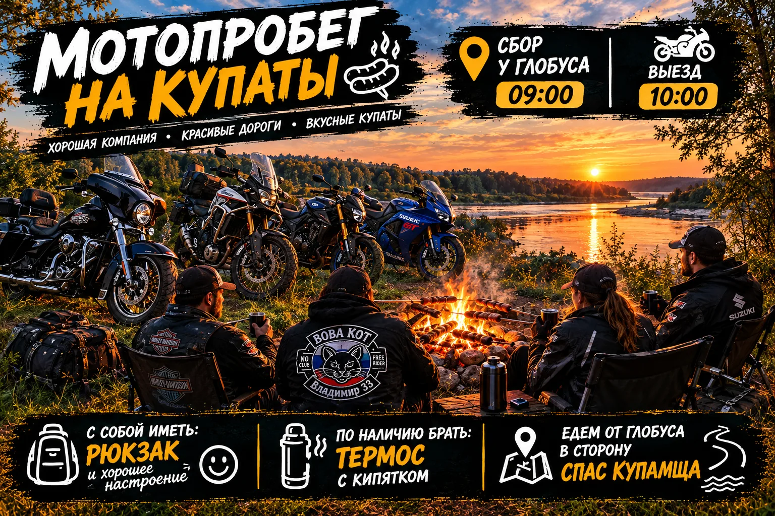 Завтра планируем прокатиться и закрыть сезон междусобойчиком.