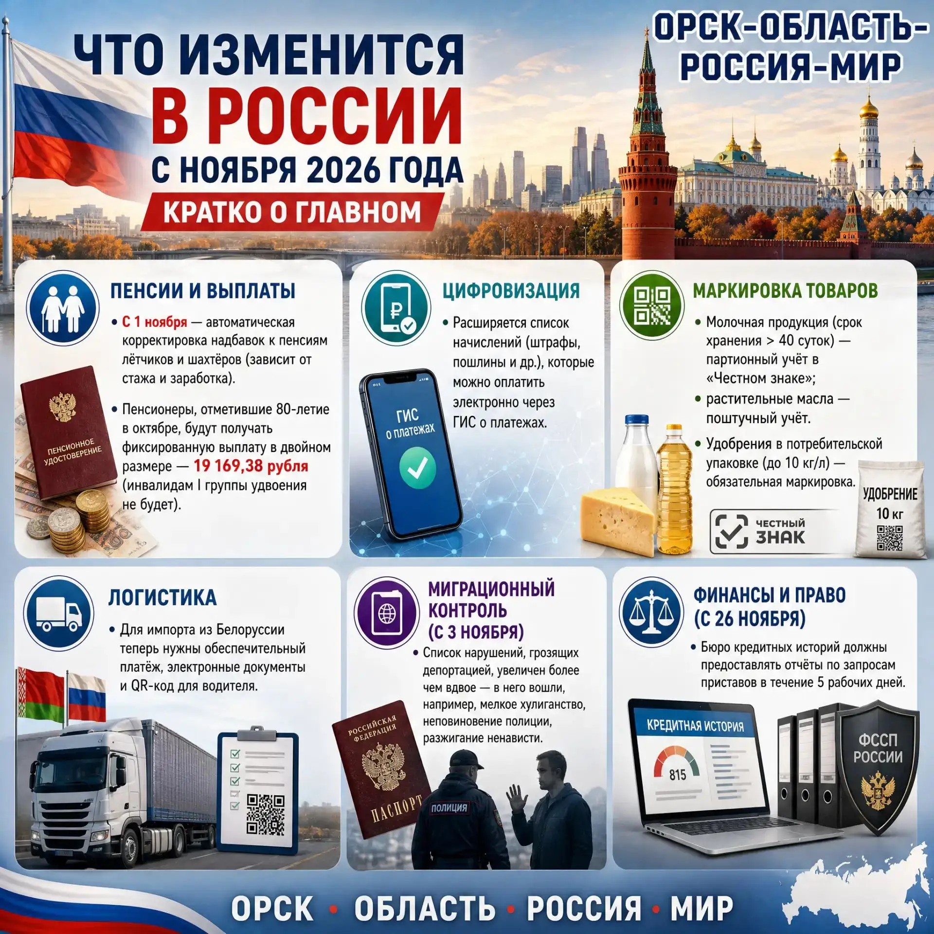 🗓️ Что изменится в России с ноября 2026 года: главное