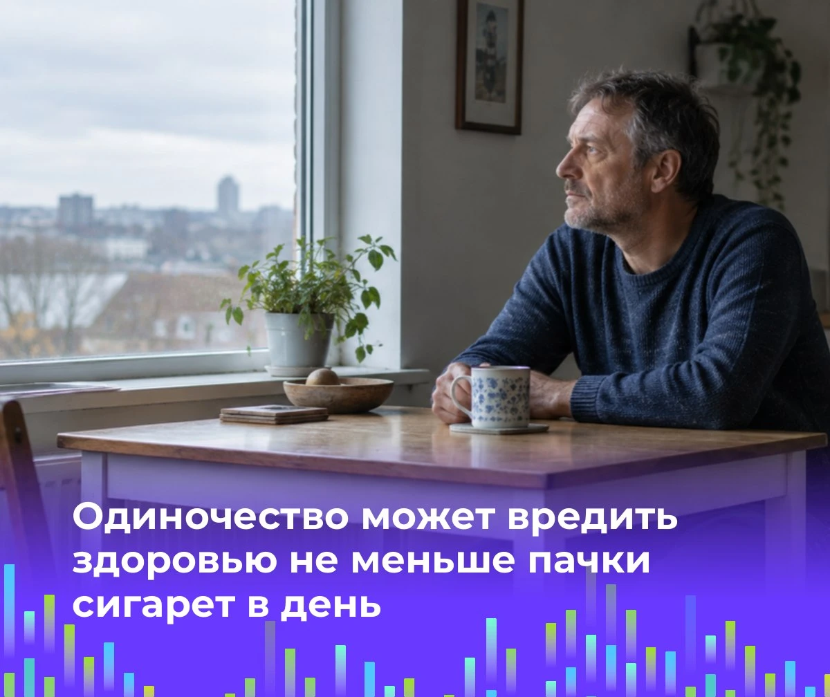 🧠 Одиночество может вредить здоровью не меньше пачки сигарет в день
