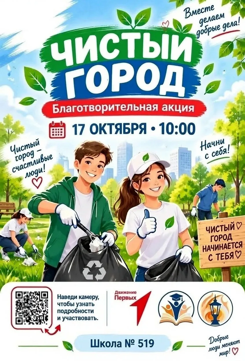 17 октября в 10:00 состоится общегородской субботник на пришкольной территории.