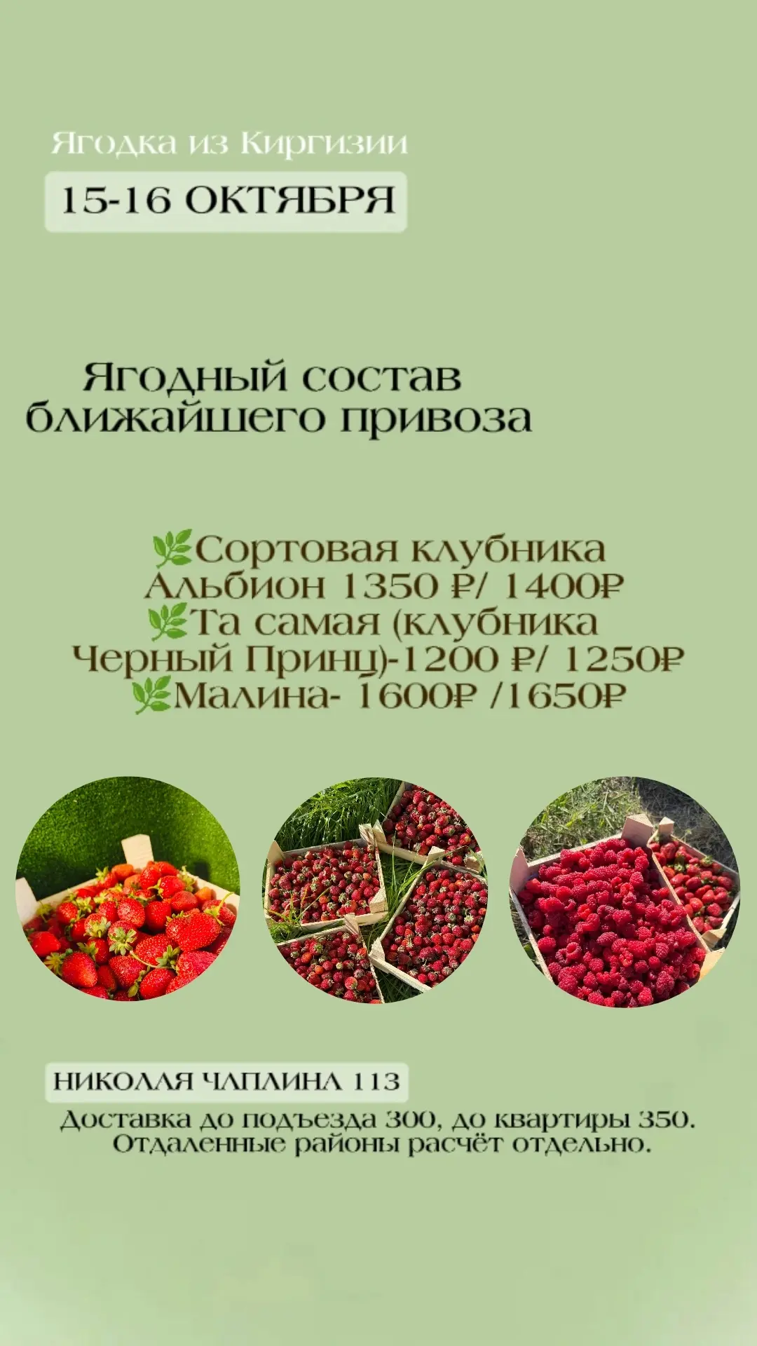 В «Дом Ягод» 15–16 октября (дата сместилась):