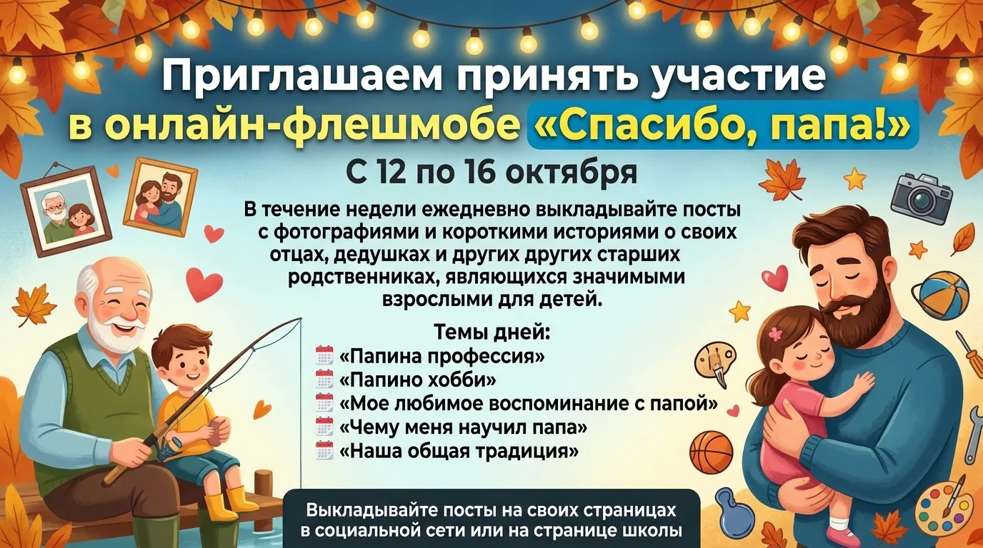 В преддверии празднования «Дня отца» приглашаем  принять участие в онлайн-флешмоба.