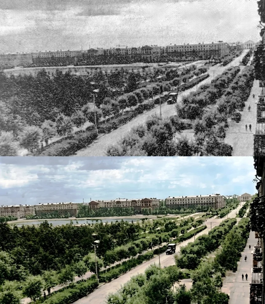 Нашлась фотография улицы Вокзальной (Корешкова), когда ещё ни ЛДС, ни площади даже в пр...
