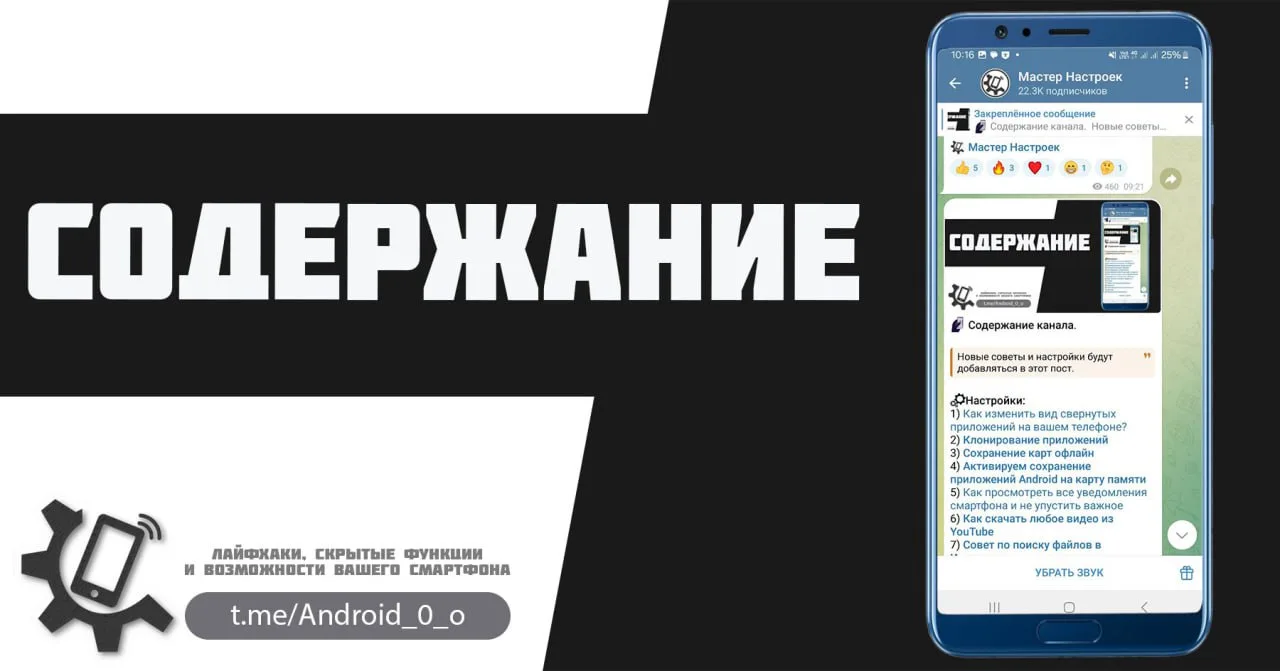 📱 Содержание канала.