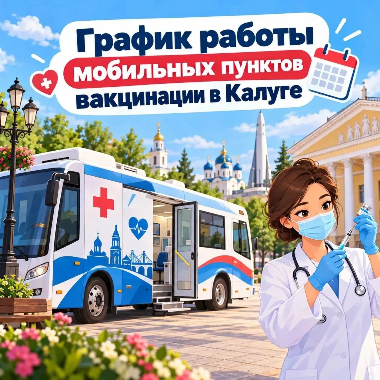 Калужане смогут сделать прививку от гриппа в шаговой доступности