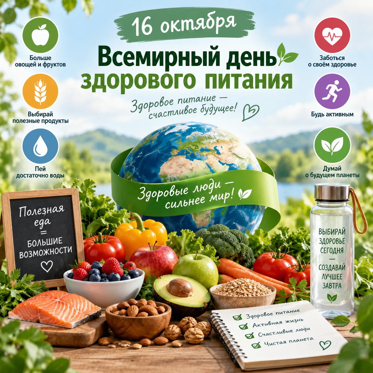 📅 16 октября — Всемирный день здорового питания.