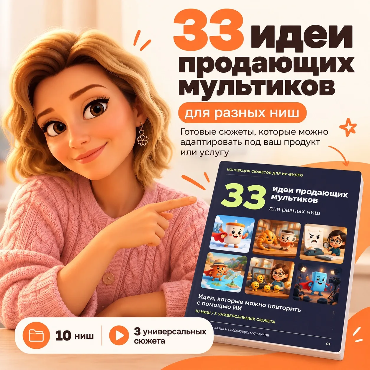 Забирайте 33 идеи продающих ИИ-мультиков ✅