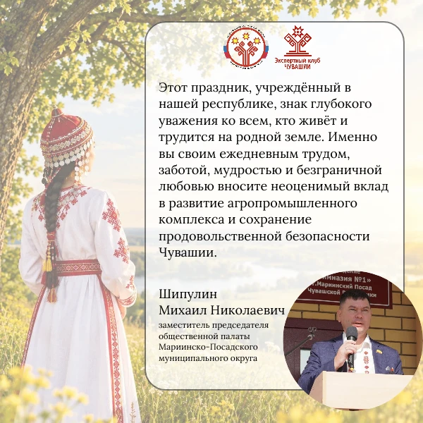 Шипулин Михаил Николаевич, заместитель председателя общественной палаты Мариинско-Посад...