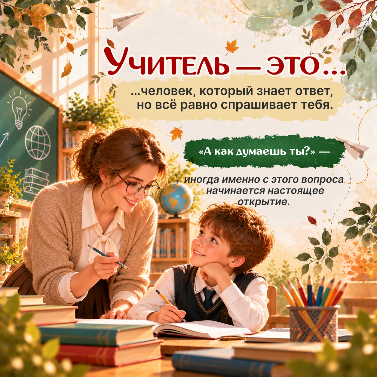 Учитель — это... не тот, кто просто стоит у доски с указкой.