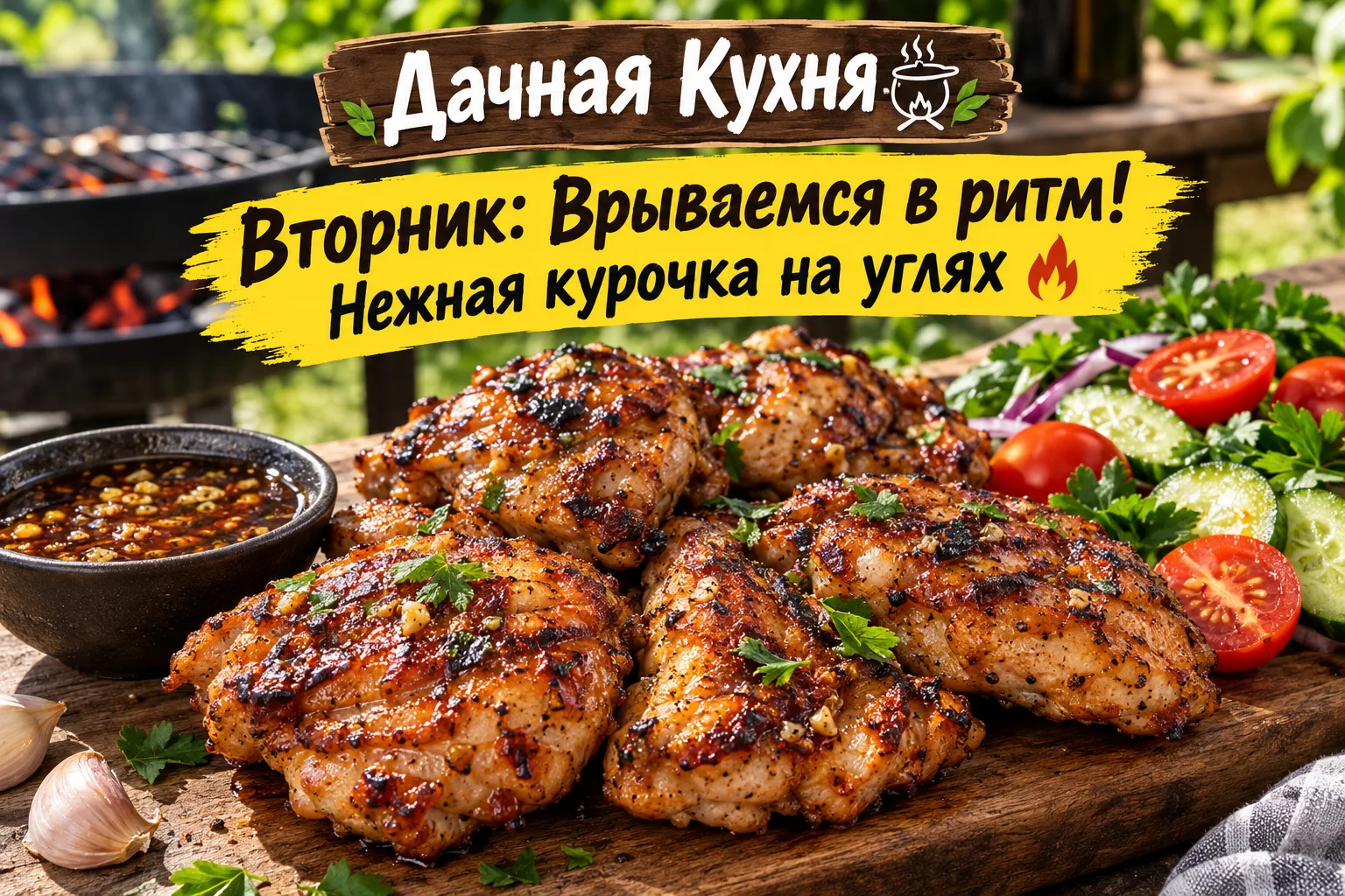 🍗🔥 Вторник: Врываемся в ритм! Нежная курочка на углях ♨️