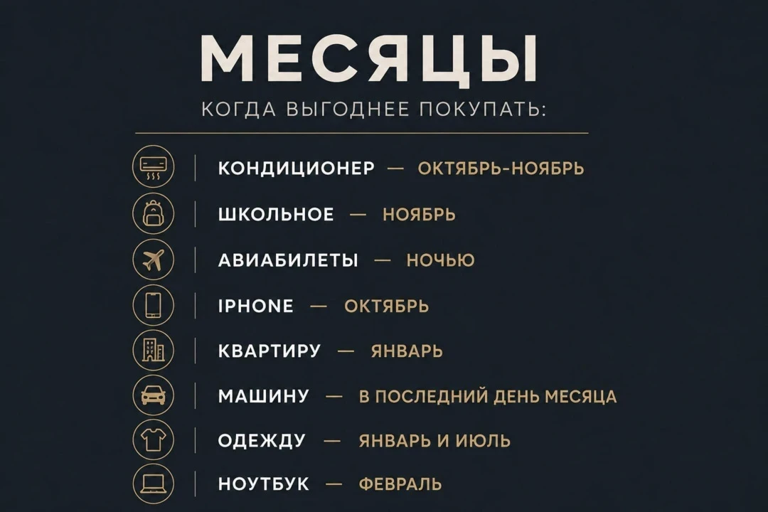 Когда покупать, чтобы не переплачивать: шпаргалка на все случаи
