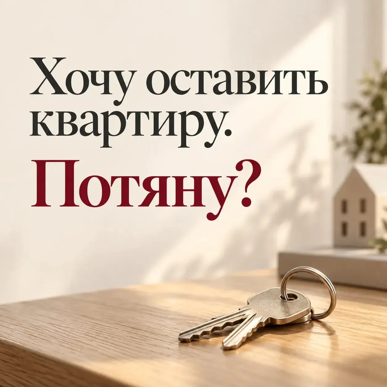 Хочу оставить квартиру себе. С чего начинать?