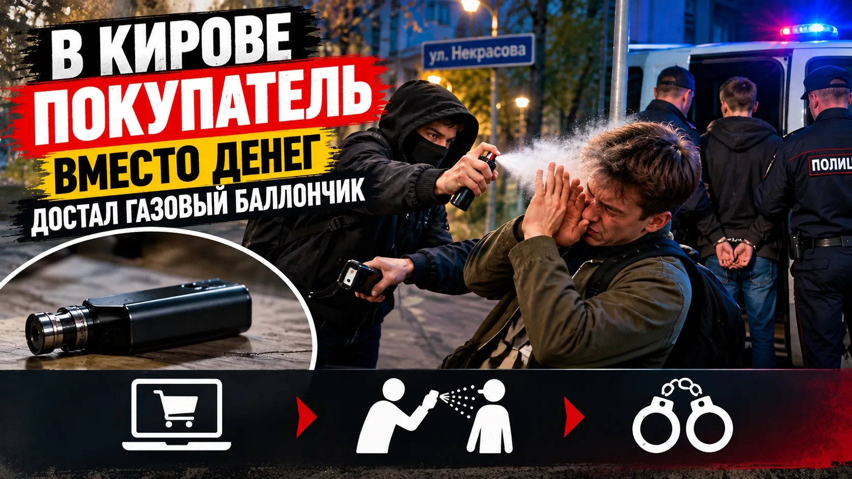 🚨 В КИРОВЕ ПОКУПАТЕЛЬ ВМЕСТО ДЕНЕГ ДОСТАЛ ГАЗОВЫЙ БАЛЛОНЧИК