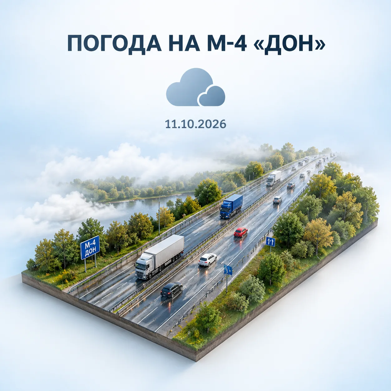 😶‍🌫️ Погодные условия на М-4 «Дон» 11 октября