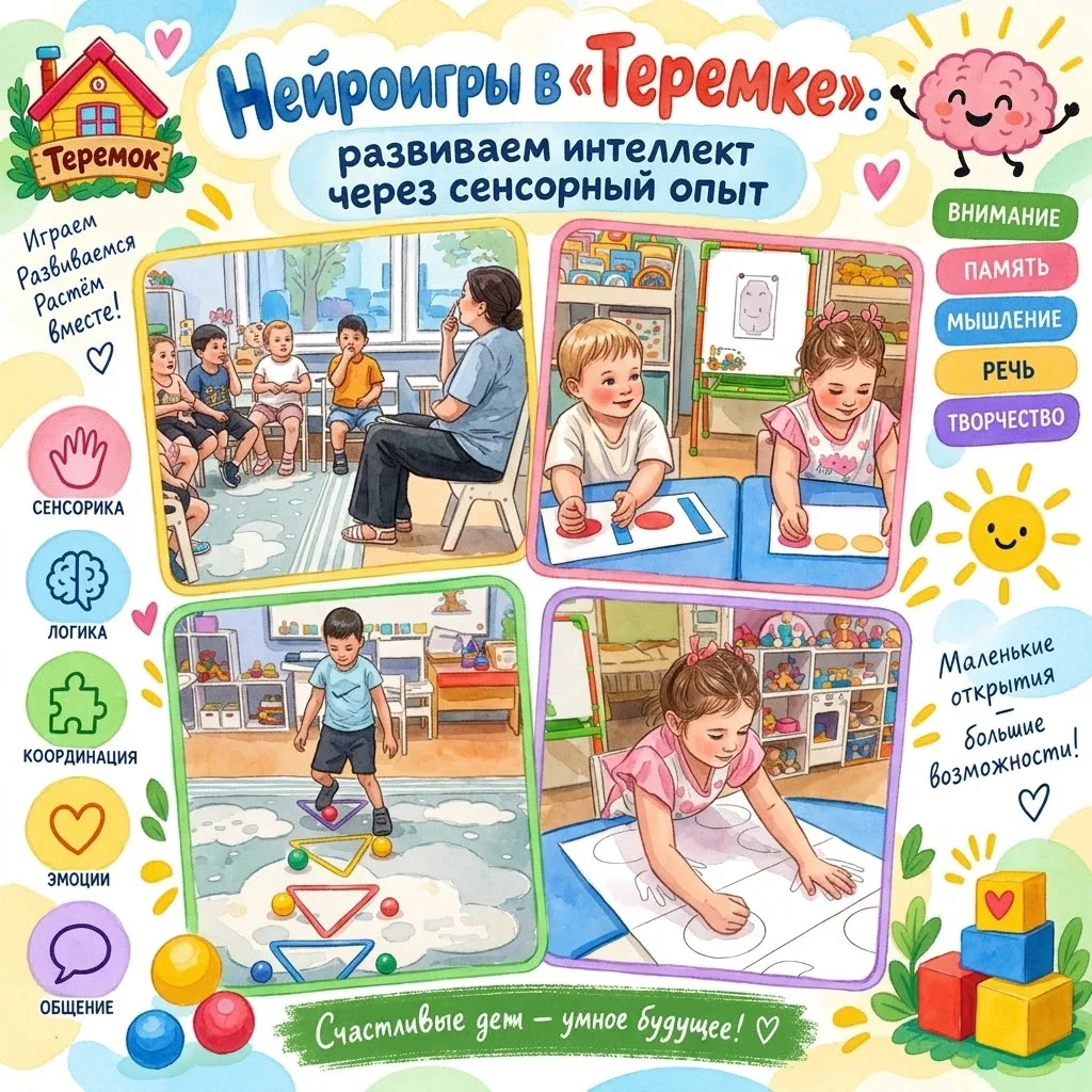 🧠 Сегодня в группе «Теремок» прошла серия нейро упражнений. Особое внимание мы уделяем...