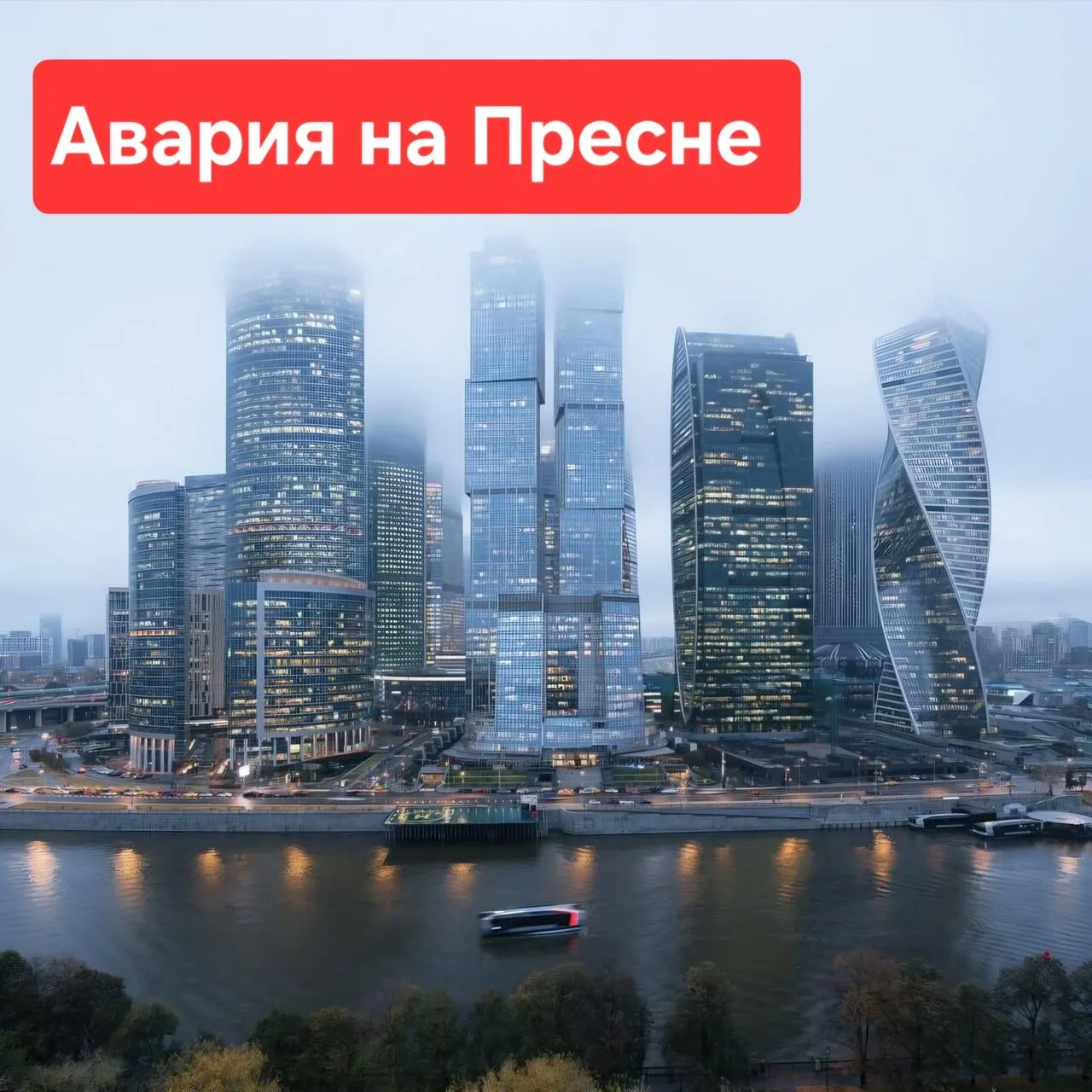 🚨 ДТП с участием трёх автомобилей произошло на Пресненской набережной у «Москва-Сити».