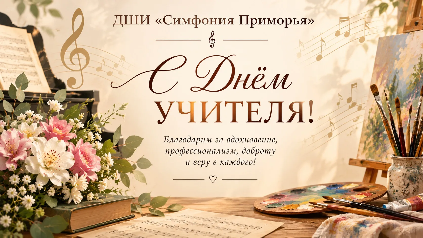 С Днём учителя, дорогие преподаватели ДШИ «Симфония Приморья»!