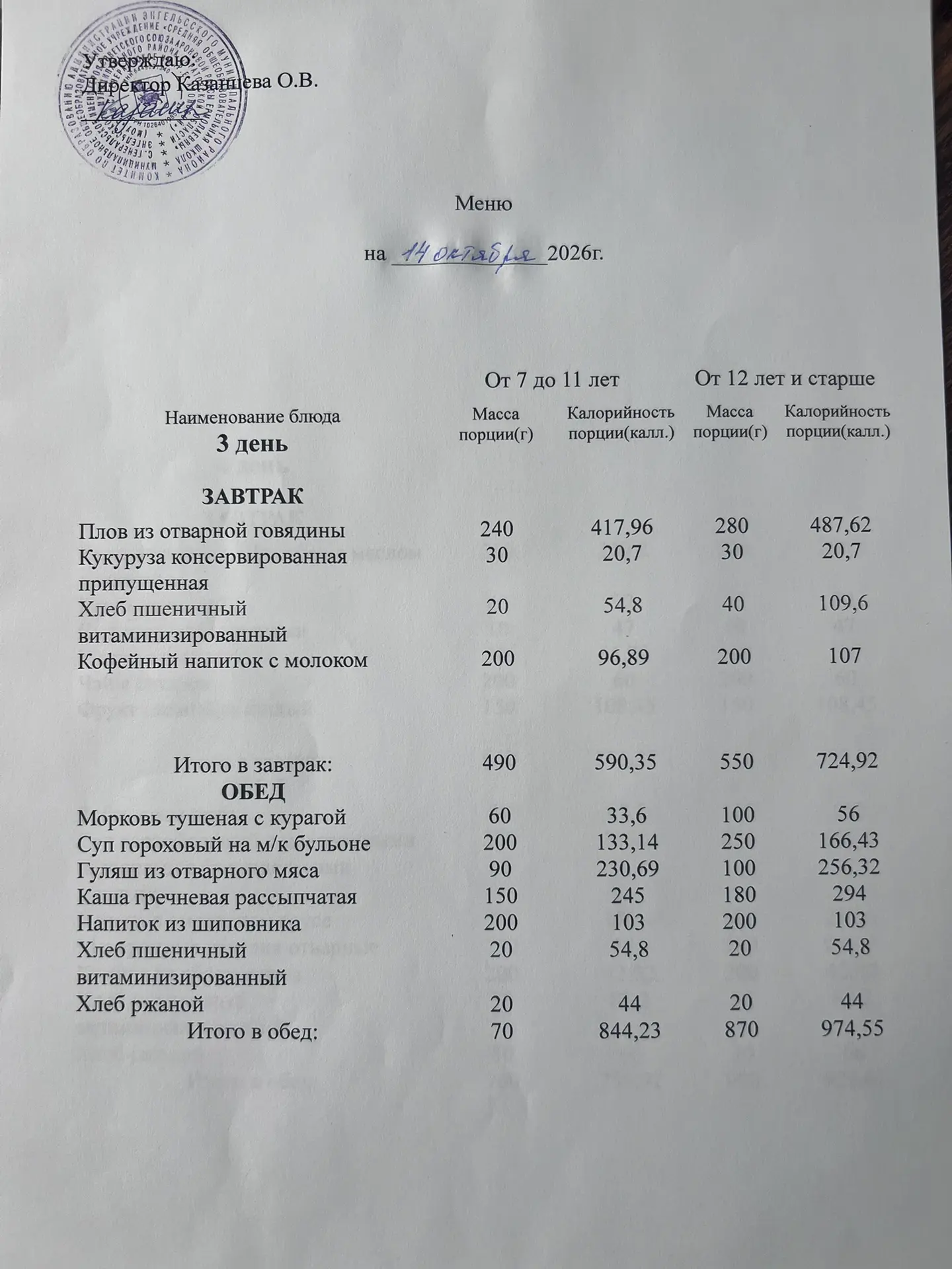 Учреждение: МОУ «СОШ с. Генеральское»