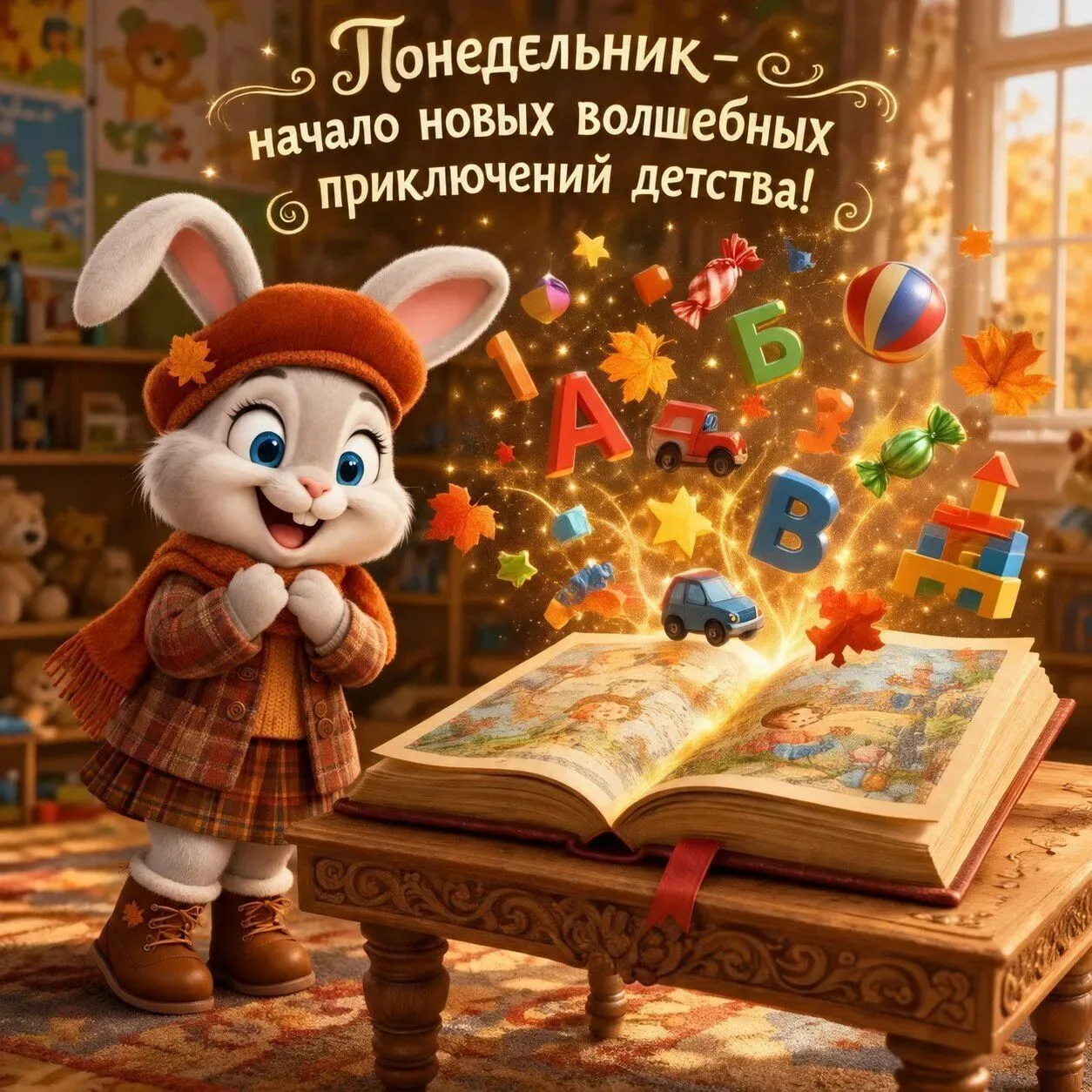 Понедельник- начало новых волшебных приключений детства.
