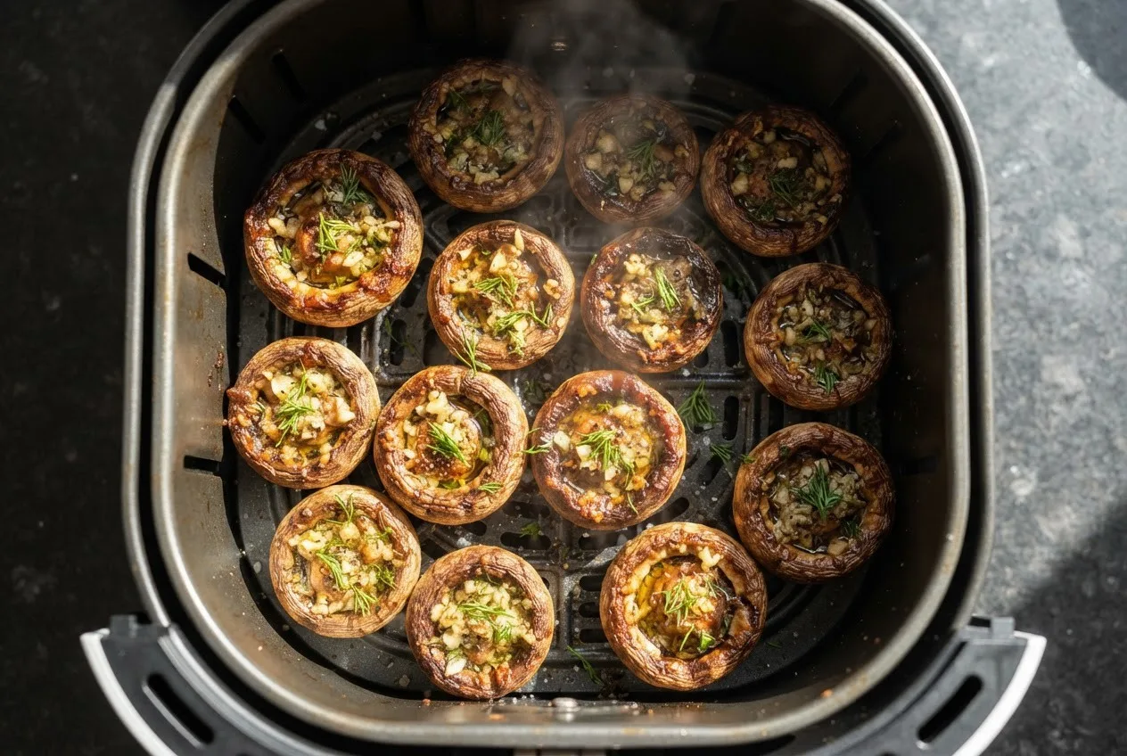 Грибные шапки с чесноком и зеленью — это простая и вкусная осенняя закуска. Для её приг...
